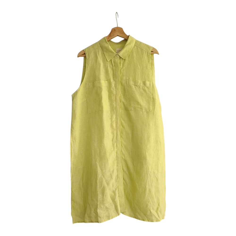 Chico's Sleeveless Lime Button Down Shirt